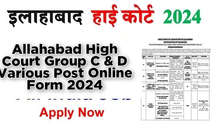 Allahabad High Court Group C & D Various Post Online Form 2024