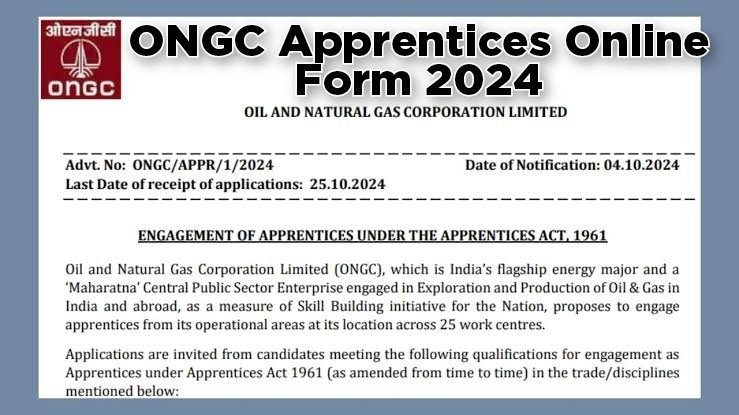 ONGC Apprentices Online Form 2024